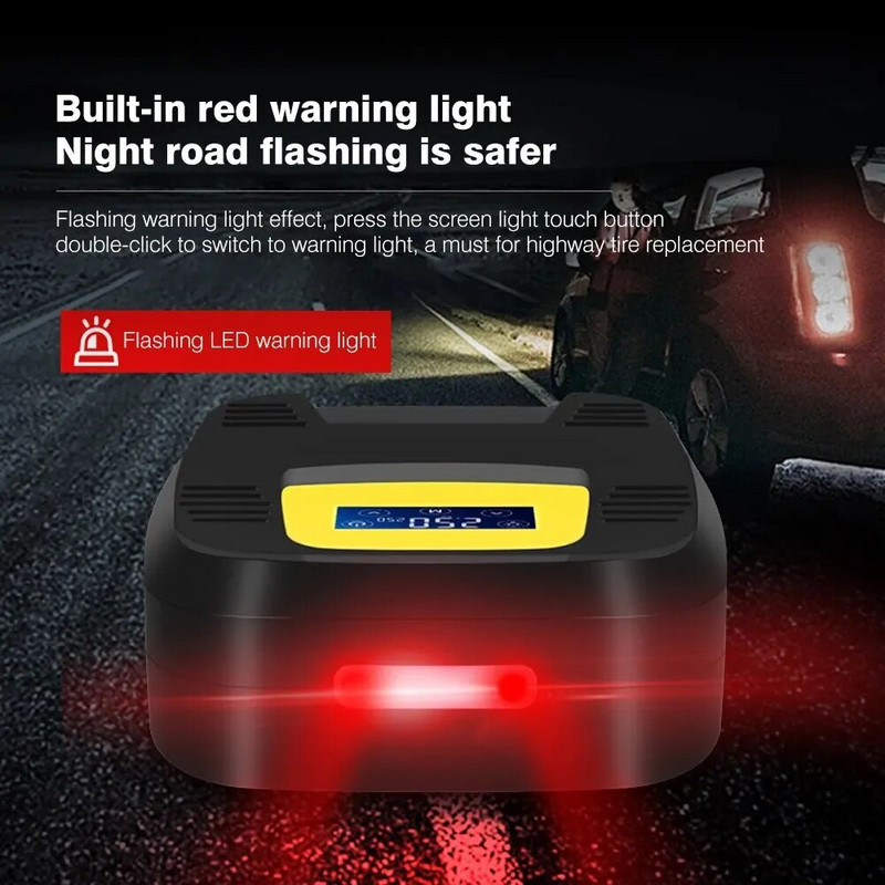 Digitālā displeja automašīnas riepu piepūšanas sūknis 150PSI pārnēsājams automašīnas gaisa kompresors 12V elektriskā piepūšamā LED gaisma motocikla velosipēdam