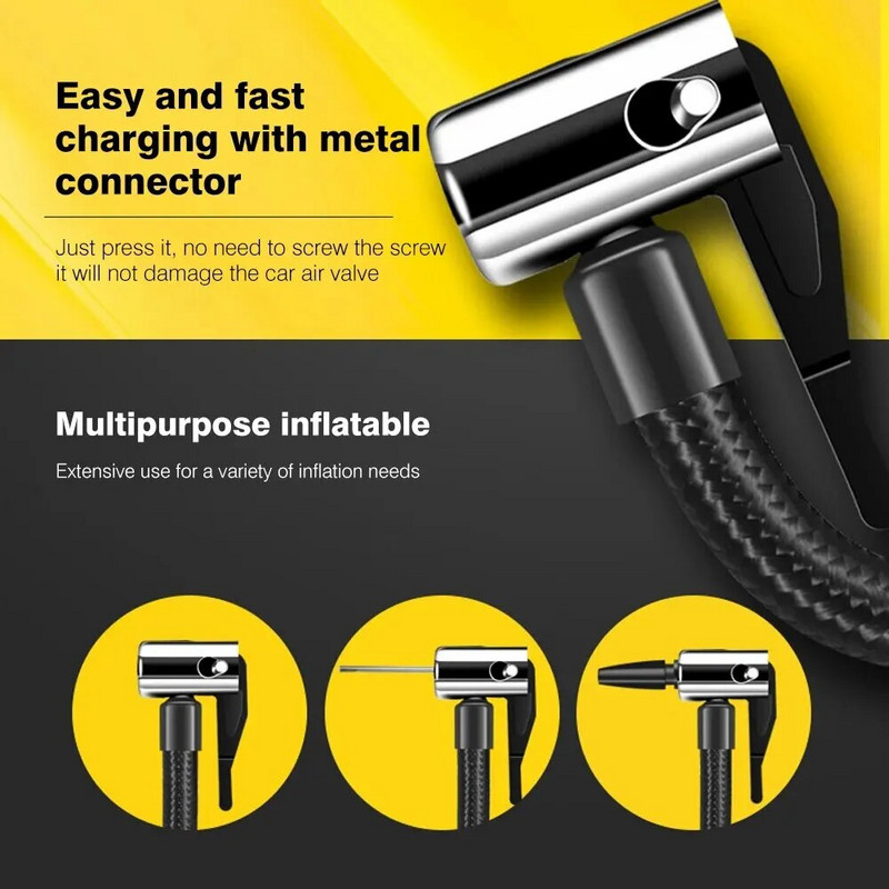 Digitālā displeja automašīnas riepu piepūšanas sūknis 150PSI pārnēsājams automašīnas gaisa kompresors 12V elektriskā piepūšamā LED gaisma motocikla velosipēdam