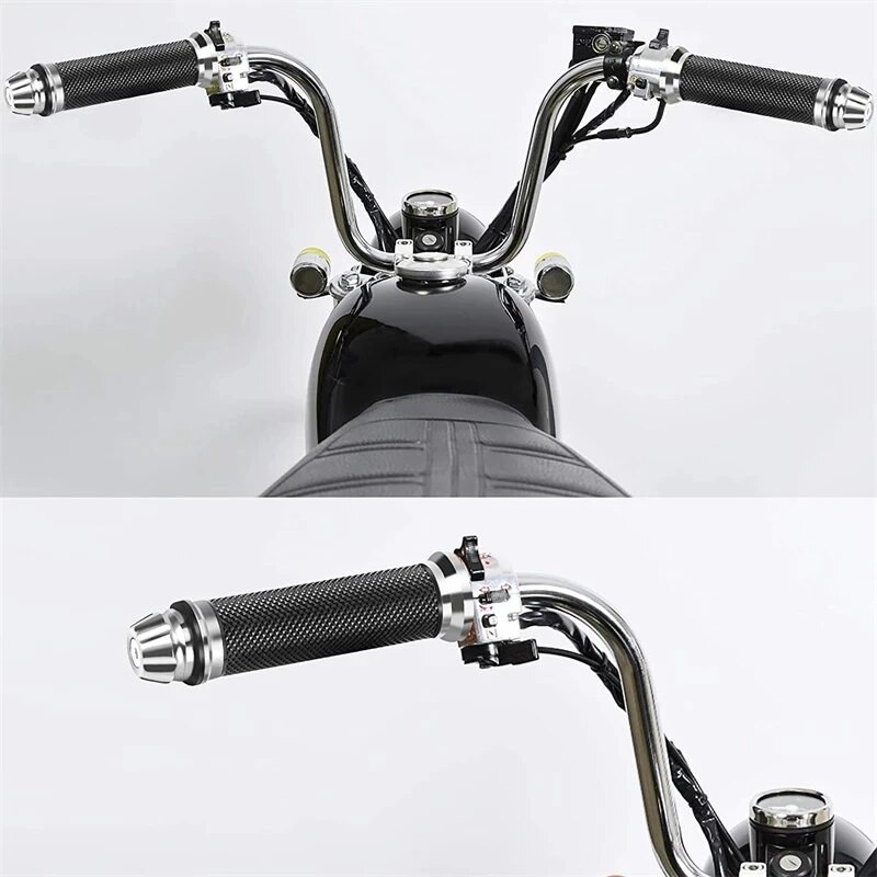 Motociklu netīrumu velosipēda gumijas roktura rokturis, pedāļa pedāļa biker motorollera stūres rokturis, modificēts vispārējs mērķis 22 mm motocikliem