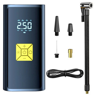 Pārnēsājams automašīnas gaisa kompresors ar LED gaismas elektrisko riepu piepūšanu 150 PSI Smart digitālais piepūšamais sūknis Automātiskais gaisa sūknis