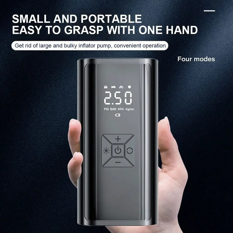 Pieejamas jaunas mini riepu sūkņa pūtēja pneimatiskās piepūšamās elektriskās ierīces auto gaisa kompresoram automašīnu motociklu laivu velosipēdam