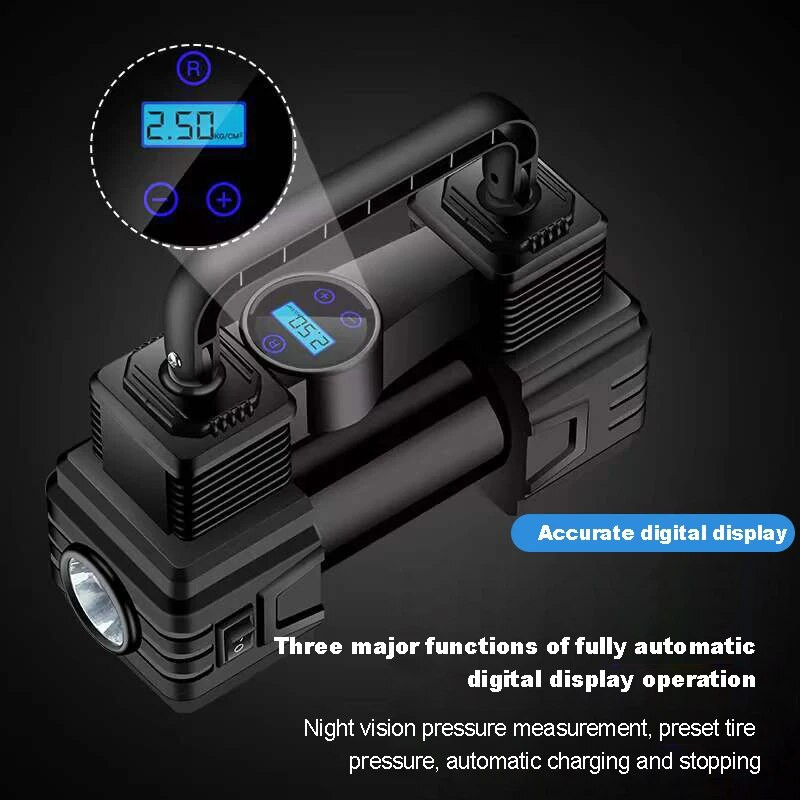 Elektriskais riepu piesūcējs 150 PSI 12V automašīnas riepu sūknis LED avārijas lukturītis Elektriskais gaisa sūknis Auto piepūšamais sūknis visiem transportlīdzekļiem