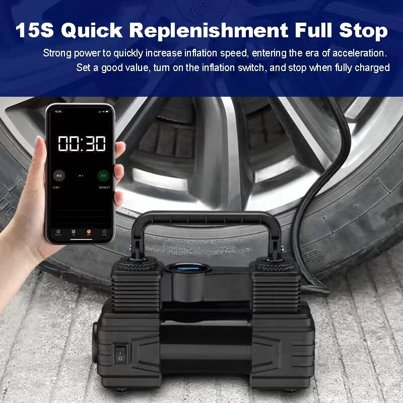 Elektriskais riepu piesūcējs 150 PSI 12V automašīnas riepu sūknis LED avārijas lukturītis Elektriskais gaisa sūknis Auto piepūšamais sūknis visiem transportlīdzekļiem