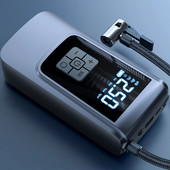 7,4/12V autógumi-felfújó 150 PSI intelligens légkompresszor LED-fény elektromos felfújó szivattyú 6000mAh jármű teherautó motorkerékpár labdákhoz