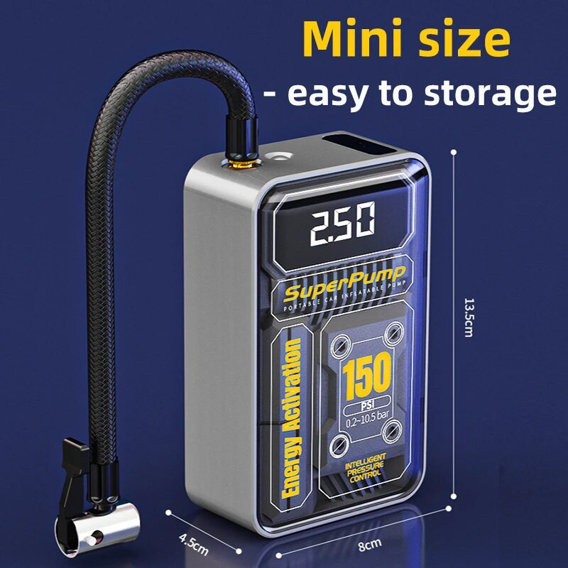 Bezvadu 4000mAh/vadu automašīnas gaisa kompresors elektriskais gaisa sūknis riepu piepūšamais sūknis mehānisks rūpnieciska stila automašīnu riepu piepūtējs