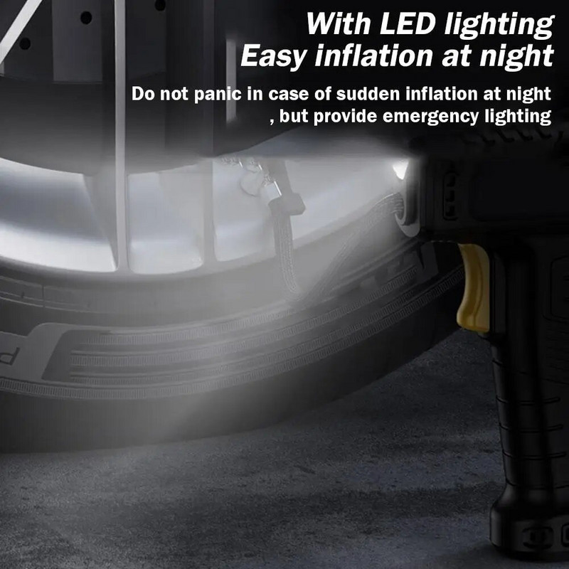 Automašīnas elektriskā gaisa sūkņa riepu piepūtējs digitālais piepūšanas sūknis LED lampa 12V pārnēsājams gaisa kompresors automašīnu motocikliem velosipēdu bumba