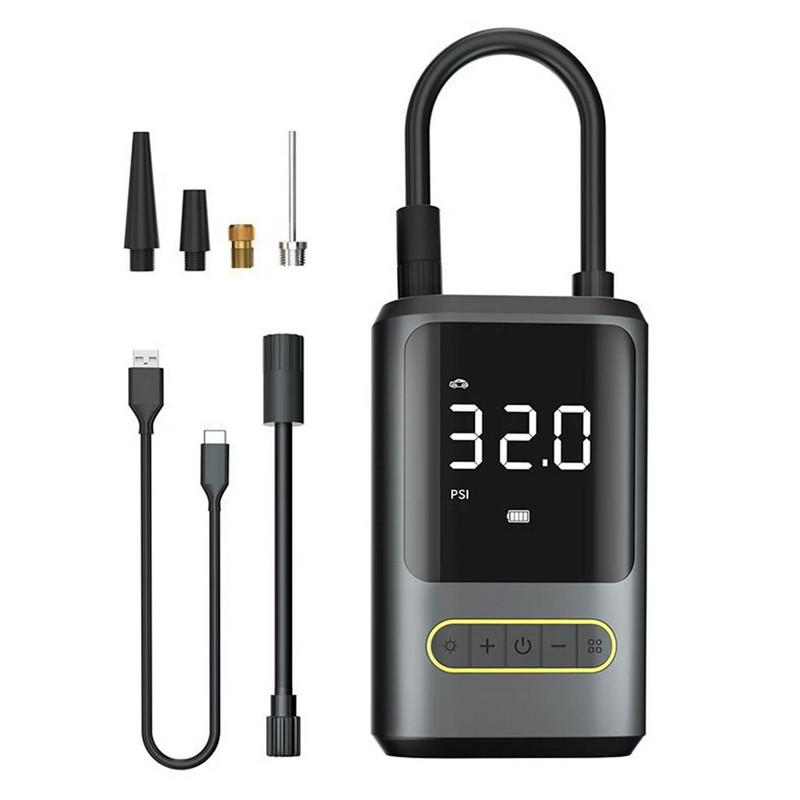 150 PSI jalgrattarehvi rehvi täitur USB-tüüpi C laetav mini-automaatne täispuhutav õhupump 4000 mAh aku jalgratta mootorratta autole