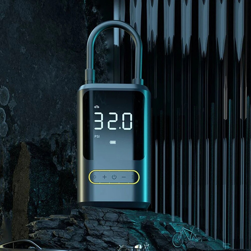 150 PSI jalgrattarehvi rehvi täitur USB-tüüpi C laetav mini-automaatne täispuhutav õhupump 4000 mAh aku jalgratta mootorratta autole