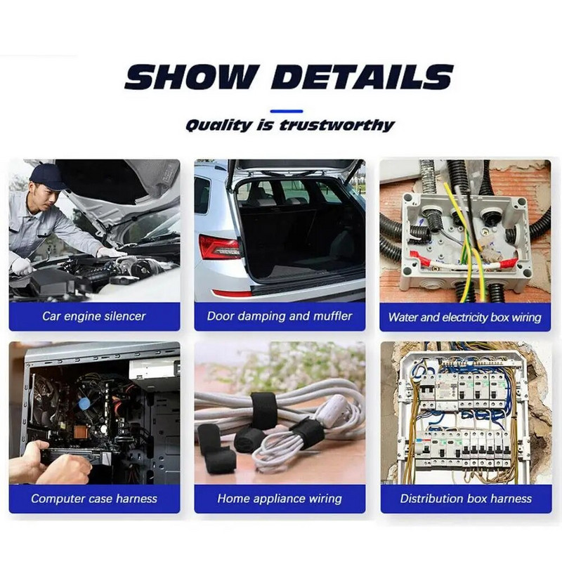 9/19/25/38mm Μαύρη βελούδινη δέσμη καλωδίωσης Φλόγα αργαλειού Επιβραδυντικό ηλεκτρικό κολλητικό ύφασμα καλωδίωση