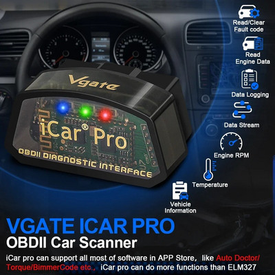 Vgate iCar Pro Bluetooth 4.0/WIFI Автомобилен диагностичен инструмент V2.3 OBD2 EOBD четец на кодове Автоматичен скенер 16PIN за Android/IOS/PC PK Elm327