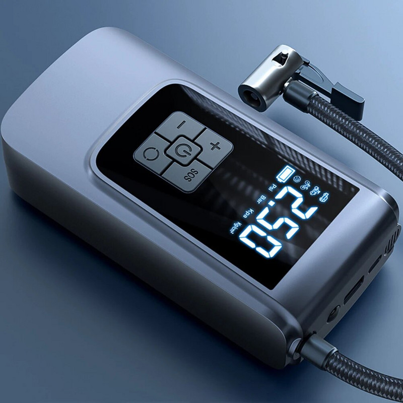 7,4/12V digitālais gaisa sūknis 6000mAh mini riepu sūknis bezvadu gaisa kompresors, elektrisks piepūšanas sūknis transportlīdzekļu kravas automašīnu motociklu bumbām