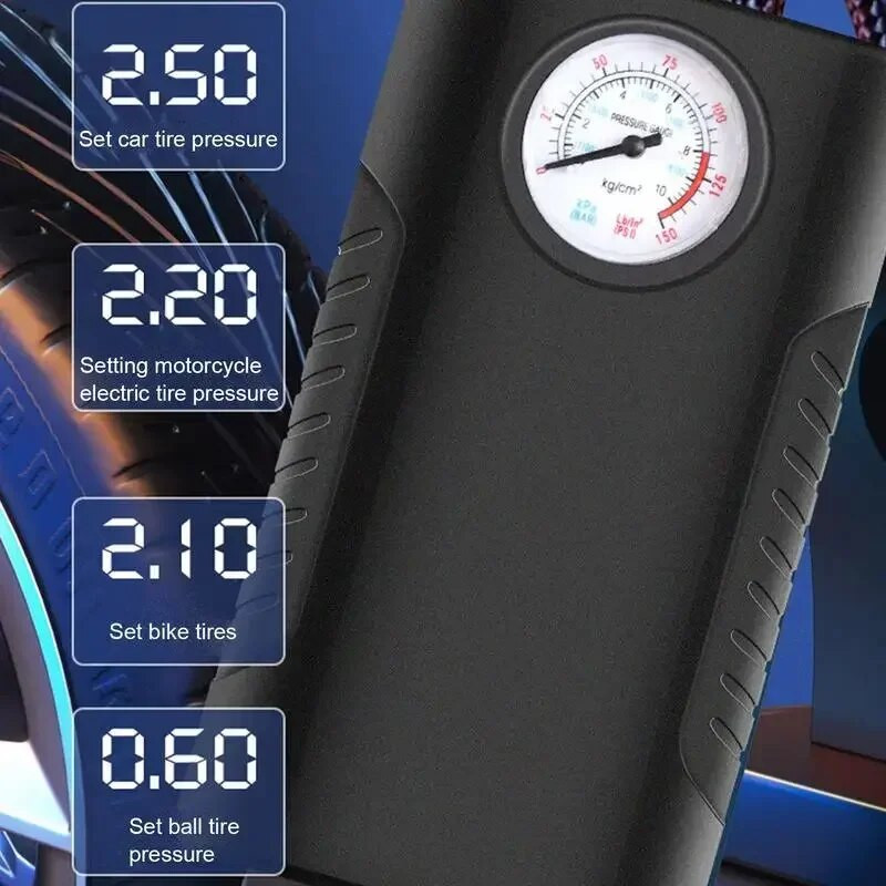 Mini rokas pārnēsājams automašīnas uzlādes sūknis Smart elektriskā transportlīdzekļa riepu piepūšanas gaisa kompresors motocikla velosipēda bumbiņai