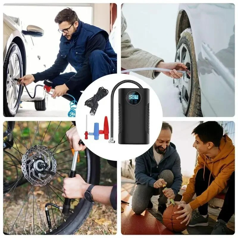 Mini rokas pārnēsājams automašīnas uzlādes sūknis Smart elektriskā transportlīdzekļa riepu piepūšanas gaisa kompresors motocikla velosipēda bumbiņai