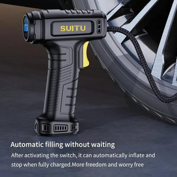 100 W ръчен въздушен компресор Кабелна надуваема помпа с LED светлинен указател/цифрова въздушна помпа Инфлатор за гуми за автомобилни велосипедни топки