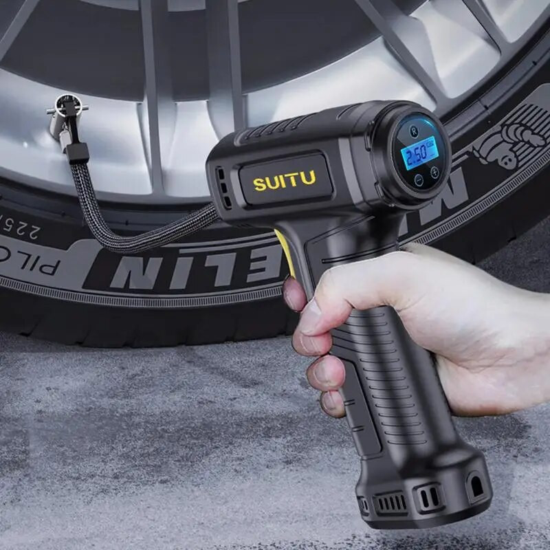 100 W rokas gaisa kompresora vadu piepūšamais sūknis ar LED gaismas rādītāju/digitālā gaisa sūkņa riepu piepūšanu automašīnu velosipēdu bumbām