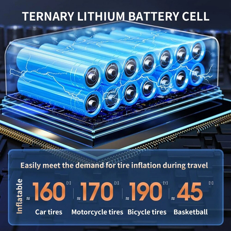 Automobiļu automašīnu gaisa kompresora digitālā riepu piepūšanas sūkņa LED lampa motociklu velosipēda laivu riepu bumbiņām riepu piepūšamajam