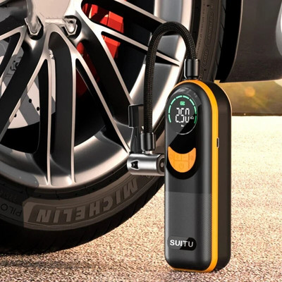 Hordozható autós felfújó vezeték nélküli digitális kijelző elektromos jármű gumiabroncs felfújó légkompresszor motorkerékpár golyós szivattyúhoz