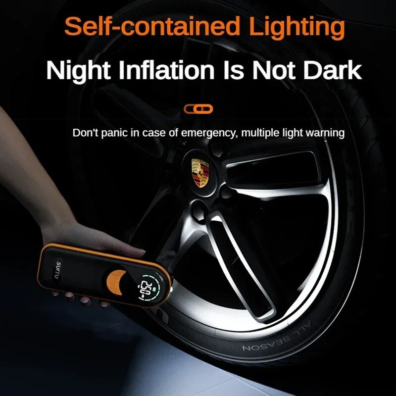 Pārnēsājams automašīnas piepūšanas bezvadu digitālais displejs elektrisko transportlīdzekļu riepu piepūšanas gaisa kompresors motocikla velosipēda lodīšu sūknim