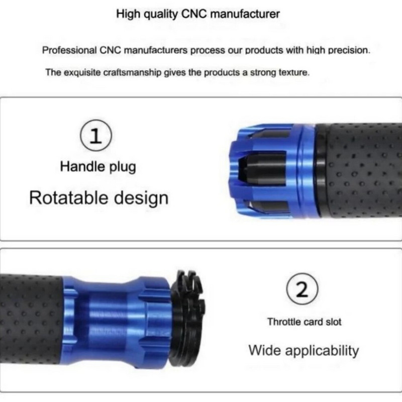 Universal τιμόνι μοτοσυκλέτας Χειρολαβές CNC 22mm από κράμα αλουμινίου Αντιολισθητικά ανθεκτικά αξεσουάρ μοτοσυκλέτας