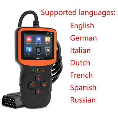 OBD2 skanneri diagnostikatööriista koodilugeja Kontrollmootori skannimise testimise tööriistad Autoskanner lähtestamise, I/M-valmidusega ja muuga, alates 1996. aastast