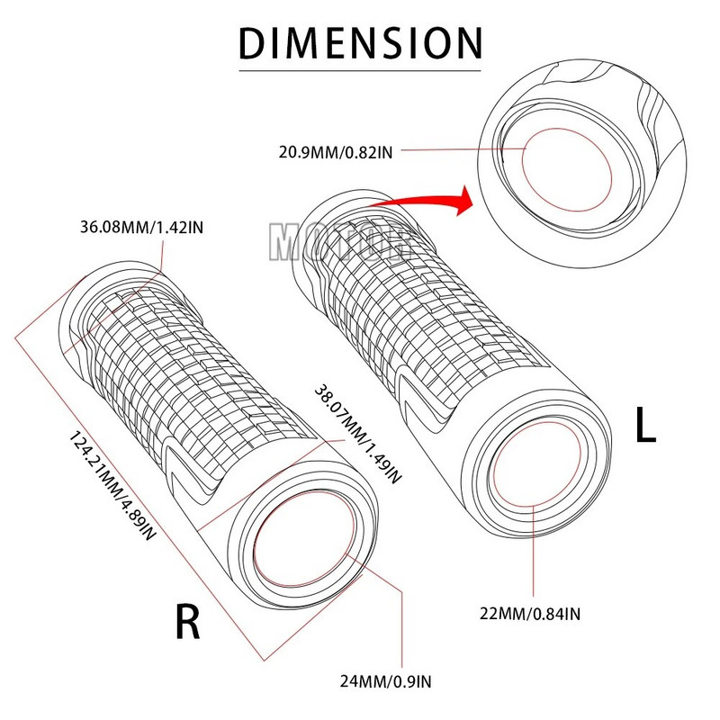 Paredzēts Yamaha FZ6R/FZ6S/FZ6N/FZ6 FAZER Universāls 7/8"22mm motocikla alumīnija pretslīdes rokturis Stūres rokturis FZ 6 R/S/N
