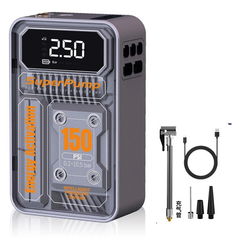 Kaasaskantav auto elektriline õhupump Kaasaskantav juhtmevaba digitaalne puutetundlik õhukompressor 150 PSI, mis sobib auto mootorratta pumpamiseks