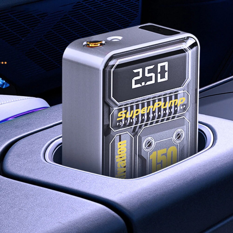 Kaasaskantav auto elektriline õhupump Kaasaskantav juhtmevaba digitaalne puutetundlik õhukompressor 150 PSI, mis sobib auto mootorratta pumpamiseks