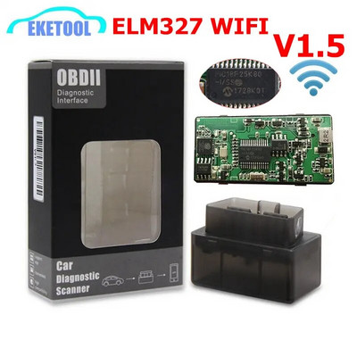MINI WIFI OBDII ELM327 V1.5 Cip PIC18F25K80 Cititor de coduri auto OBD Wi-Fi Funcționează Android/IOS ELM 327 WIFI 100% Hardware V1.5