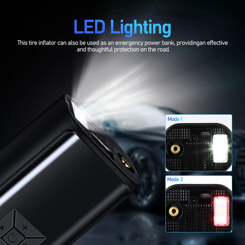 Φουσκωτό ελαστικών αυτοκινήτου Ασύρματο συμπιεστή ελαστικών Fast Inflation Φορητή αντλία ελαστικών Αντλία ποδηλάτου