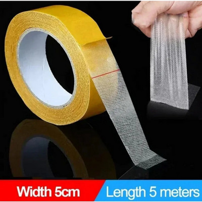 5M dvipusė juosta, didelio klampumo tinklelio pluoštas, skaidrus dvipusis lipnus lipnus pluošto tinklelis