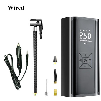 Új autós felfújó szivattyú 12V 6000mAh elektromos vezeték nélküli hordozható gumiabroncs felfújó szivattyú motorkerékpárhoz autó gumiabroncs golyós szivattyú