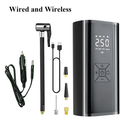 Új autós felfújó szivattyú 12V 6000mAh elektromos vezeték nélküli hordozható gumiabroncs felfújó szivattyú motorkerékpárhoz autó gumiabroncs golyós szivattyú