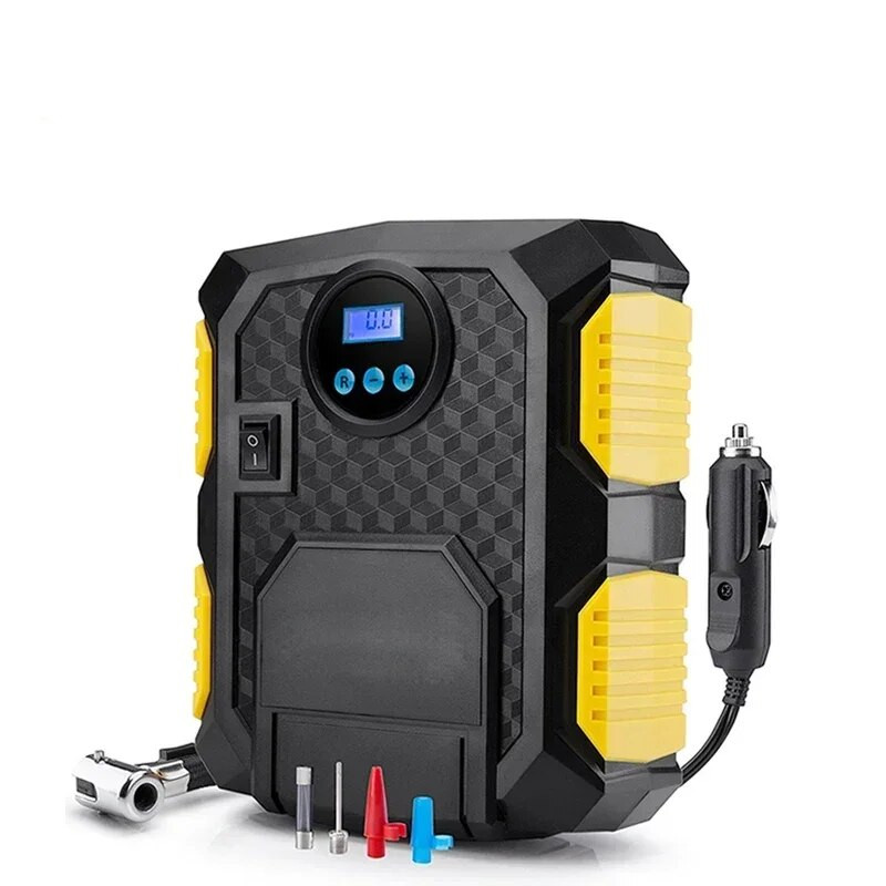 Pārnēsājams automašīnas piepūšanas sūknis, digitālais displejs 12V 150PSI elektriskā transportlīdzekļa riepu piepūšanas gaisa kompresors motocikla velosipēda bumbiņai