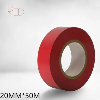 Kuum müük 1 rull PVC elektrilint isolatsioonilint leegiaeglustav 50m 20mm mitmevärviline otseasendusauto tarvikud