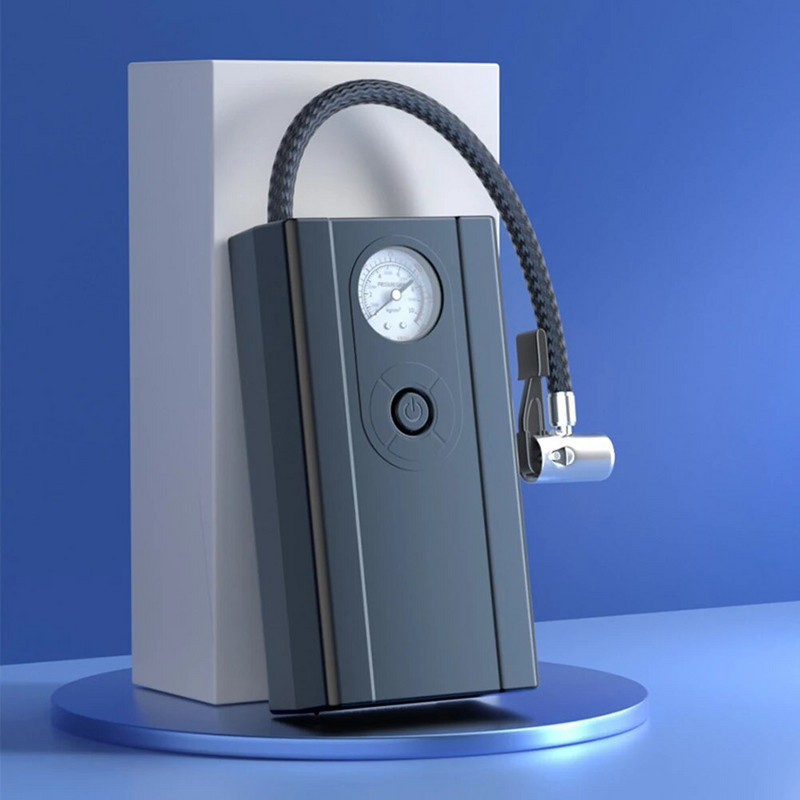 12V DC riepu piepūšanas pārnēsājamais gaisa kompresors 150PSI automātiska izslēgšanās ar vadu elektriskais gaisa sūknis ar rādītāja spiediena mērītāju