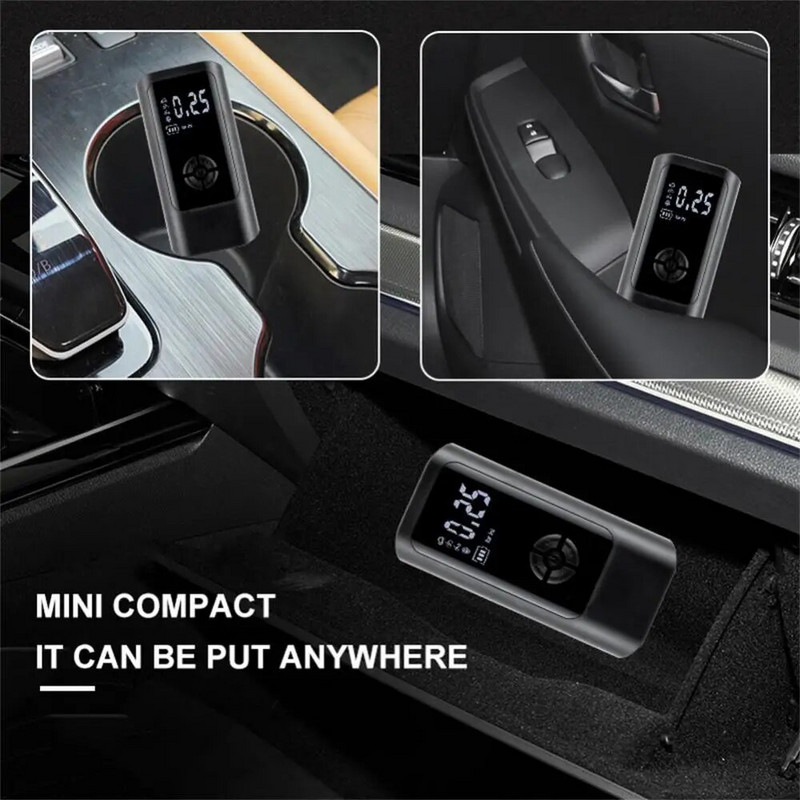 15000mAh automašīnas gaisa kompresors bezvadu digitālais displejs riepu piepūtējs 260PSI pārnēsājams elektrisks piepūšamais sūknis motociklam