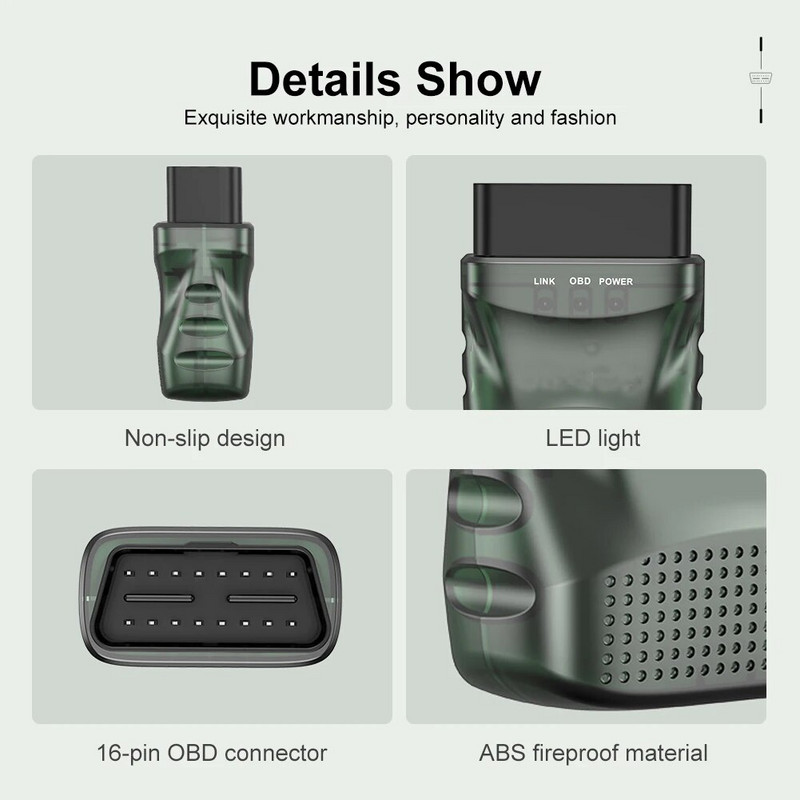 ELM327 V1.5 OBD2 skeneris Bluetooth 4.0 OBD2 automašīnas diagnostikas rīks OBDII dzinēja gaismas kļūdas kodu lasītājs bezvadu darbam ar IOS Android datoru