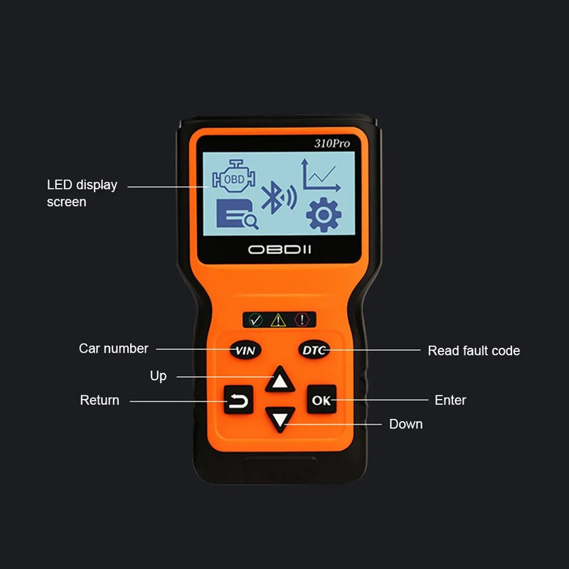 2023-as frissítés V310Pro Bluetooth OBD2 szkenner LCD kijelzővel, autó hibakód olvasó diagnosztika minden OBDII járműhöz 1996 óta
