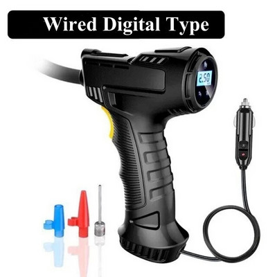 120 W autopump juhtmeta/juhtmega elektriauto rehvi täispuhutav pump õhukompressor rehvide jaoks Digitaalne / osutiga auto rehvipump