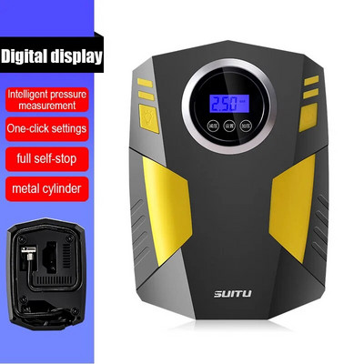 Pārnēsājams automašīnas gaisa sūknis 120W Dc12V LED displejs, apgaismots riepu piepūšanas sūknis, riepu spiediena monitors, automātiskās avārijas piederumi