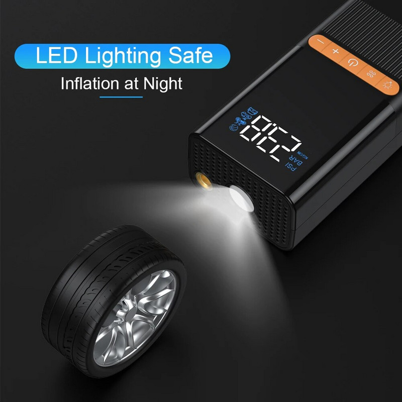 Anchtek piepūšamais sūknis 12V pārnēsājams automašīnas gaisa kompresors motociklu velosipēda laivai digitālo riepu piepūšamo automātisko piepūšamo gaisa sūkni