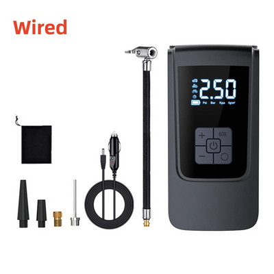 Bezvadu automašīnas viedais gaisa sūknis, pārnēsājams digitālais automašīnas automātiskais kompresora riepu piepūtējs motociklu bumbām 150 PSI