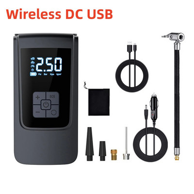 Bezvadu automašīnas viedais gaisa sūknis, pārnēsājams digitālais automašīnas automātiskais kompresora riepu piepūtējs motociklu bumbām 150 PSI