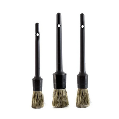 3 gab. Dabiski kuiļa matu automobiļu suku komplekts mīksto saru auto tīrīšanas suku komplekti riepu riteņu mazgāšanas ārējie piederumi