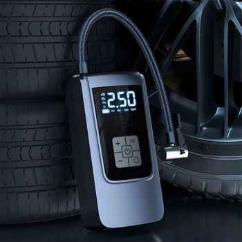 Интелигентен въздушен компресор Преносима помпа за гуми 7.4/12V Автомобилна помпа за гуми LED светлина Мини помпа за гуми за превозно средство, камион, мотоциклет, топки