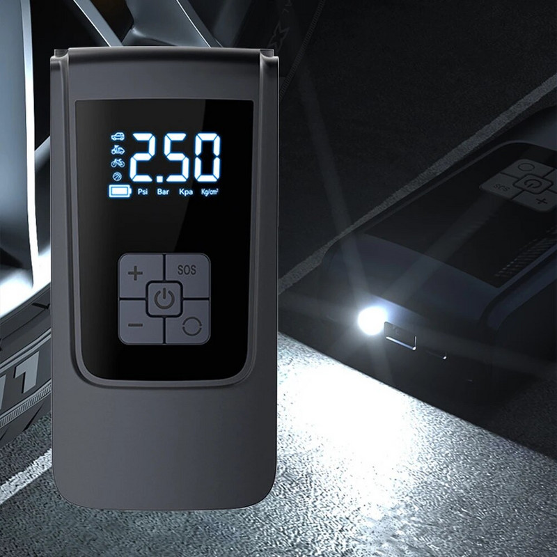 Έξυπνος αεροσυμπιεστής φορητό φουσκωτό ελαστικών 7,4/12V Φουσκωτό ελαστικών αυτοκινήτου ελαφρύ LED Mini αντλία ελαστικών για μπάλες φορτηγών μοτοσικλετών