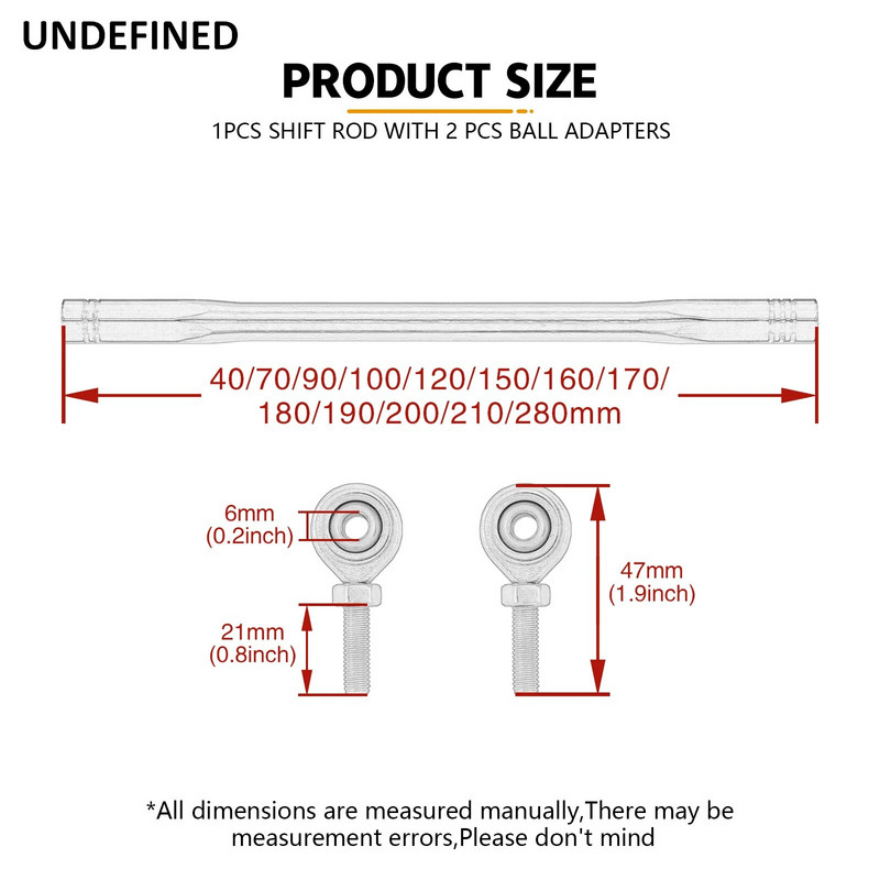 Motocikla pārslēgšanas stieņa uzkare 40 70 90 100 120 150 160 170 180 190 200 280 mm kāju balsta pēdas tapas Rearset pārnesumu pārslēgšanas stienis