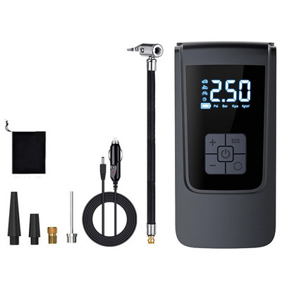 7,4/12V digitaalne õhupump 150 PSI autorehvi pumbaga LED-valgus kaasaskantav rehvipumba 6000 mAh elektriline mootorratta täitepump