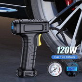120 W automobiļu riepu piepūtējs bezvadu/vadu pārnēsājams automašīnas gaisa kompresors elektrisks piepūšamais sūknis ar LED automašīnām motocikliem velosipēdiem