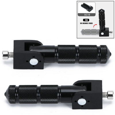 2 gab M8 Universālie motociklu motocikli saliekamie kāju balsti, kājiņas kāju balsti, kājiņas aizmugurējie pedāļi, komplekts CNC alumīnija motocikla daļa